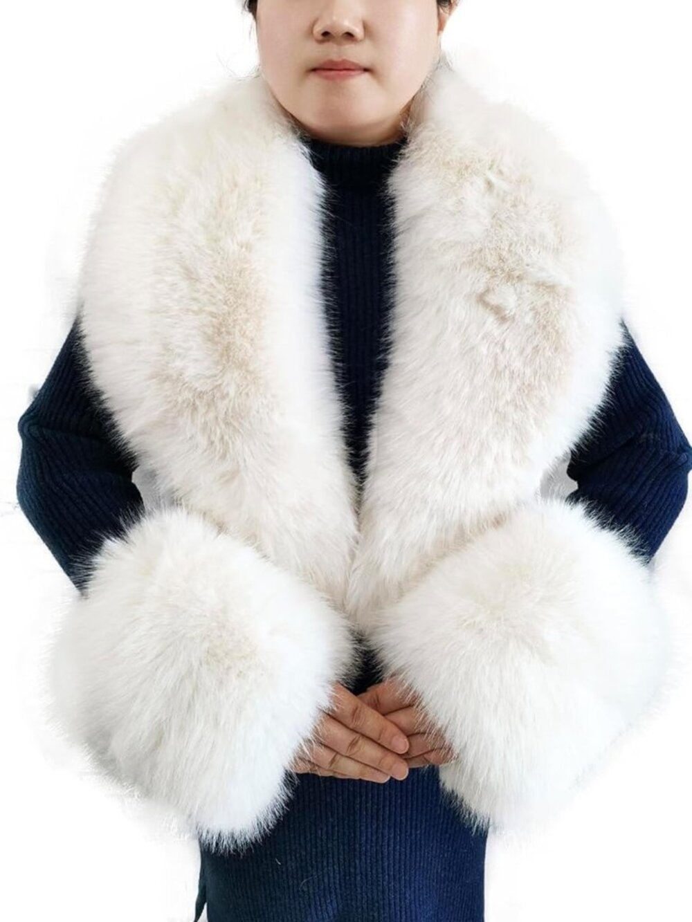 Cozy Faux Fur Collar & Cuffs Set | Warm Fluffy Scarf for Winter Women